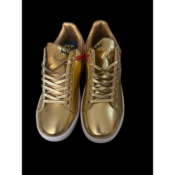 Trump Sneakers Men's Gold Patriotic Sneakers Size 7 - Picture 2 of 16